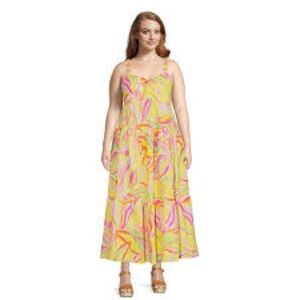 Terra & Sky Women's Maxi Dress - Yellow and Pink